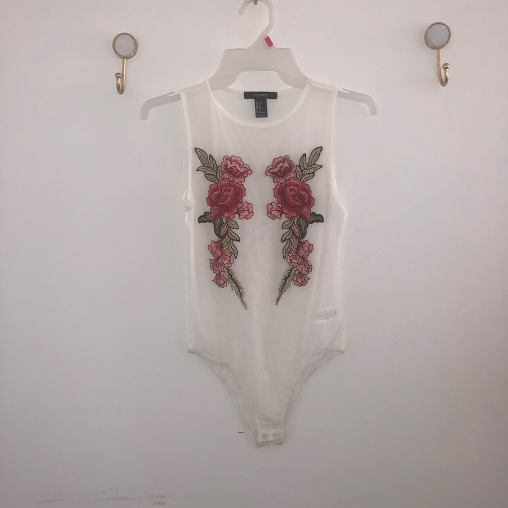 White mesh bodysuit